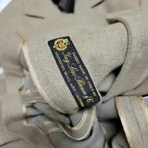 Escada Tan Knit Sweater Blazer Jacket Gold Logo Buttons Loro Piana Wool Cashmere - Picture 9 of 10